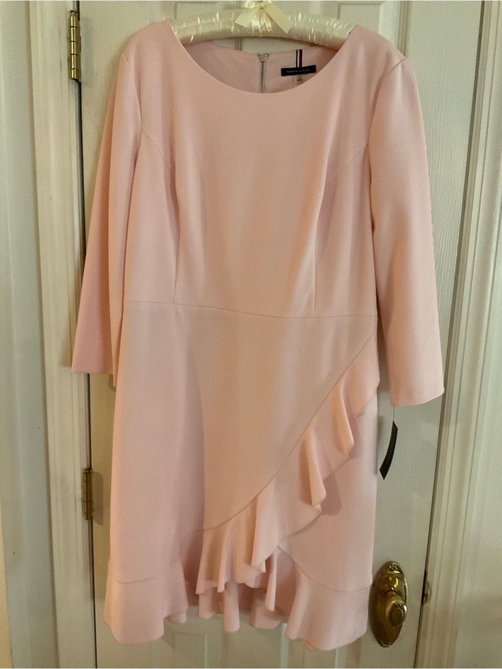 Tommy Hilfiger Soft Pink Long Sleeve Ruffle Dress